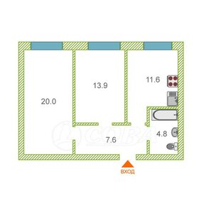 Квартира 58 м², 2-комнатная - изображение 1