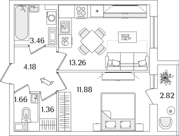 40,5 м², 1-комнатная квартира 8 900 000 ₽ - изображение 70