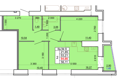 70 м², 2-комнатная квартира 9 000 000 ₽ - изображение 48