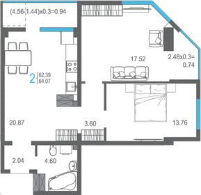 85 м², 2-комнатная квартира 13 999 000 ₽ - изображение 84