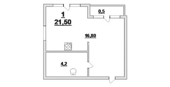 16,8 м², апартаменты-студия 10 080 000 ₽ - изображение 1