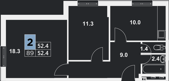 54,6 м², 2-комнатная квартира 6 650 000 ₽ - изображение 51