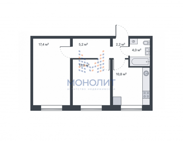 51,8 м², 3-комнатная квартира 4 610 200 ₽ - изображение 12