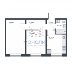 Квартира 51,4 м², 2-комнатная - изображение 1