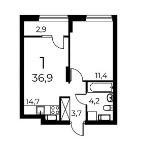 36,9 м², 1-комнатная квартира 7 380 000 ₽ - изображение 30