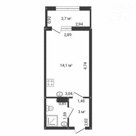 Квартира 20,9 м², студия - изображение 1