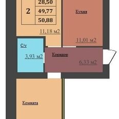 Квартира 50,9 м², 2-комнатная - изображение 3