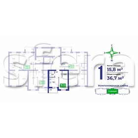 Квартира 36,7 м², 1-комнатная - изображение 2