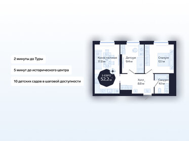 Квартира 52,2 м², 2-комнатная - изображение 1