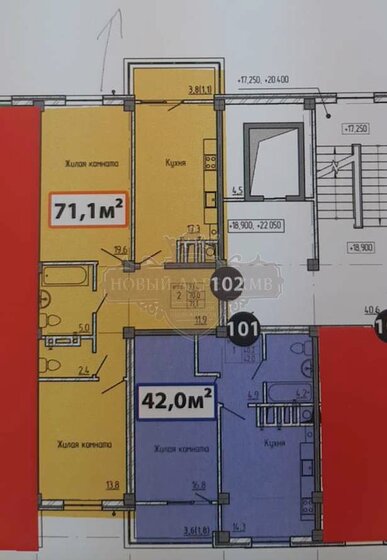 71,1 м², 2-комнатная квартира 11 376 000 ₽ - изображение 1