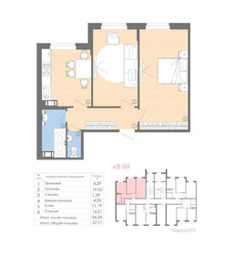 57 м², 2-комнатная квартира 7 527 960 ₽ - изображение 1