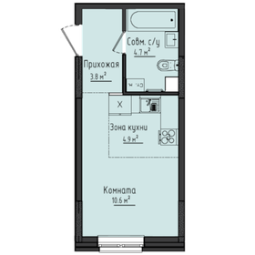 Квартира 24 м², студия - изображение 1