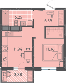 Квартира 36,1 м², 1-комнатная - изображение 1