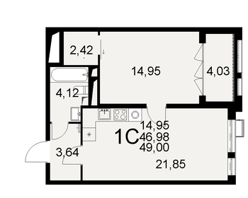 49 м², 1-комнатная квартира 7 840 000 ₽ - изображение 8