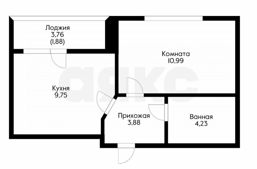 28,9 м², 1-комнатная квартира 3 750 000 ₽ - изображение 1