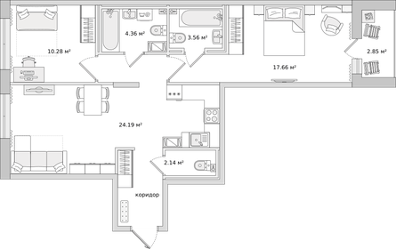 72,2 м², 2-комнатная квартира 21 687 244 ₽ - изображение 72