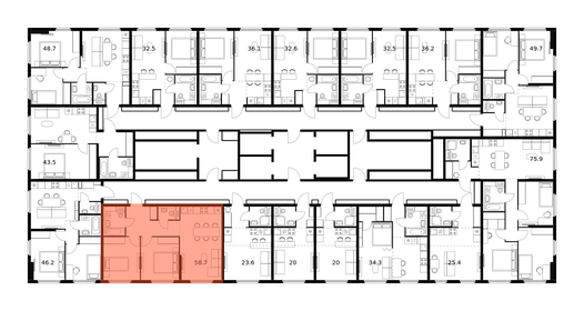 57,4 м², 2-комнатная квартира 14 300 000 ₽ - изображение 118