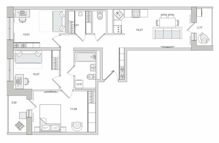 Квартира 80 м², 3-комнатная - изображение 1