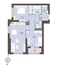 57,6 м², 2-комнатная квартира 10 749 542 ₽ - изображение 16