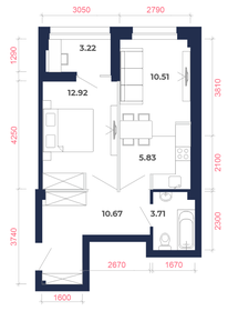 Квартира 46,9 м², 2-комнатная - изображение 2