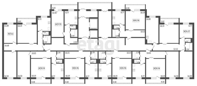 Квартира 58,3 м², 2-комнатная - изображение 1