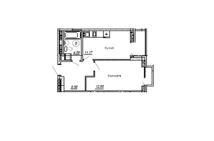 Квартира 37,8 м², 1-комнатная - изображение 1