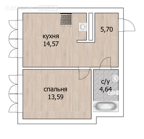 44,8 м², 1-комнатная квартира 7 490 000 ₽ - изображение 73