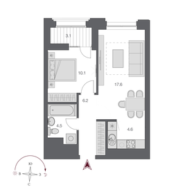 43,9 м², 2-комнатная квартира 11 650 000 ₽ - изображение 35