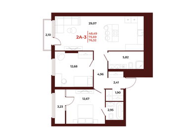 81,1 м², 2-комнатная квартира 7 135 560 ₽ - изображение 1