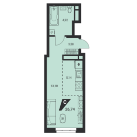 39 м², апартаменты-студия 3 650 000 ₽ - изображение 47