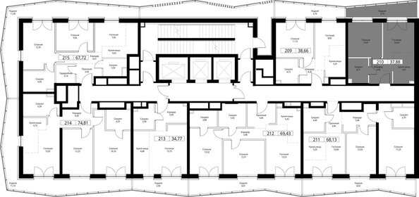 33,2 м², квартира-студия 16 600 000 ₽ - изображение 142