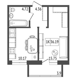 36,6 м², 1-комнатная квартира 3 800 000 ₽ - изображение 34