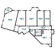 Квартира 168 м², 5-комнатная - изображение 1