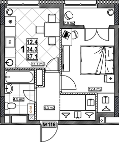 31,9 м², 1-комнатная квартира 5 100 000 ₽ - изображение 61
