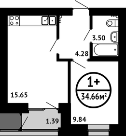 34,5 м², 2-комнатная квартира 4 900 000 ₽ - изображение 55