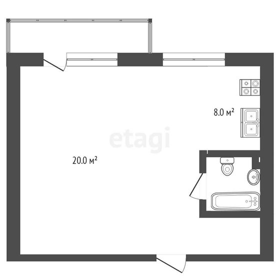 39,5 м², 1-комнатная квартира 4 080 000 ₽ - изображение 1