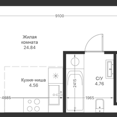 Квартира 38,1 м², студия - изображение 2