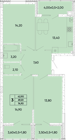 77,6 м², 3-комнатная квартира 8 342 000 ₽ - изображение 45