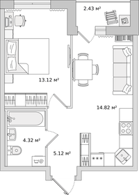 39,8 м², 1-комнатная квартира 5 429 445 ₽ - изображение 8