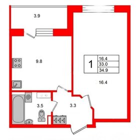 Квартира 36,9 м², 1-комнатная - изображение 1