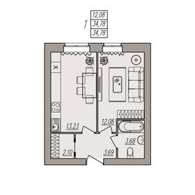 35 м², 1-комнатная квартира 4 650 000 ₽ - изображение 103