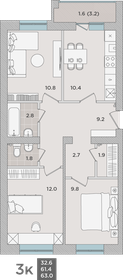 55,5 м², 2-комнатная квартира 8 150 000 ₽ - изображение 59