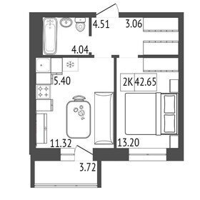 Квартира 42,7 м², 2-комнатная - изображение 2