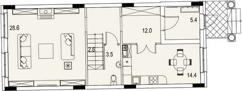 Квартира 126,9 м², 3-комнатная - изображение 1