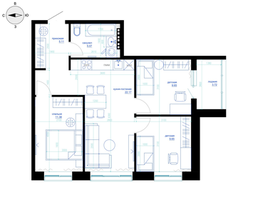 Квартира 77,1 м², 1-комнатная - изображение 2