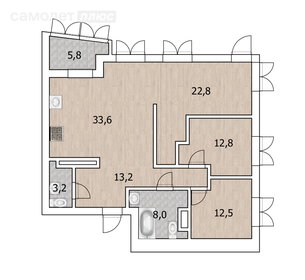 Квартира 45 м², 1-комнатная - изображение 1