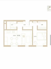 Квартира 53,9 м², 2-комнатные - изображение 1