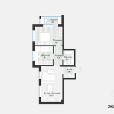 Квартира 49,7 м², 2-комнатная - изображение 4