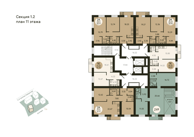 69,4 м², 2-комнатная квартира 8 539 890 ₽ - изображение 25