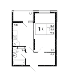 37,6 м², 1-комнатная квартира 4 530 800 ₽ - изображение 35